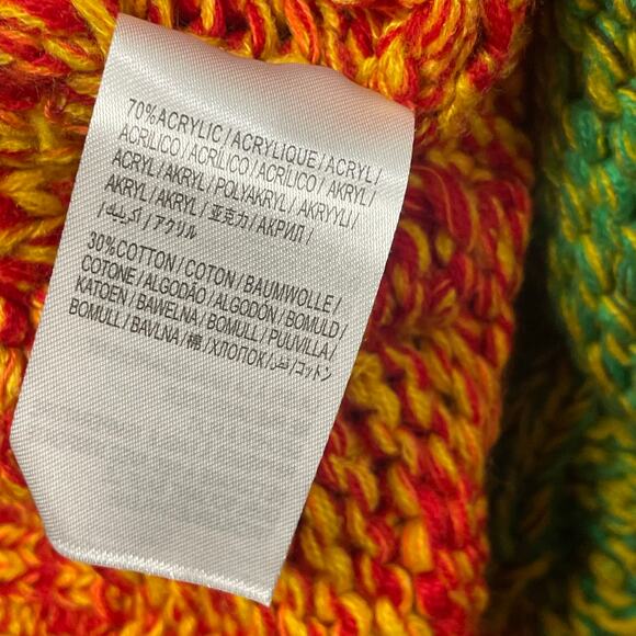 Farm Rio Multicolor Striped Yarn Fringe Turtleneck Sweater Womens Medium - Picture 10 of 10